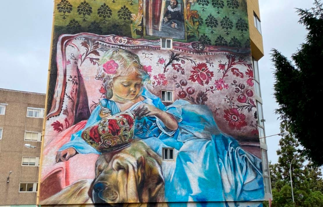 Las Meninas de Canido Mural de Las Meninas de Canido en Ferrol con arte urbano inspirado en la obra de Velázquez